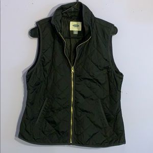 Black quilted vest